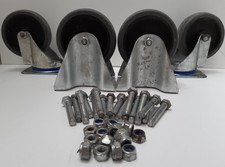 4 X Heavy Duty Kama 100 mm x 32 mm Rubber Swivel Castor Wheels Trolley Furniture