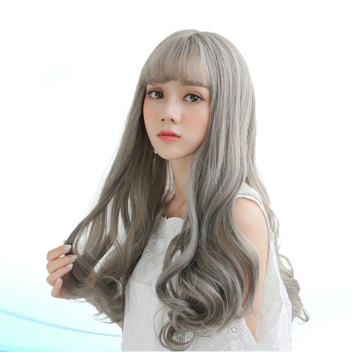 Long blunt bangs curly - 60,