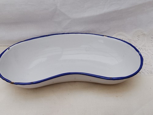 Vintage enamel kidney - enamel, dish