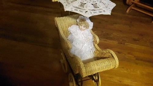 Vintage childs woven bamboo - woven,