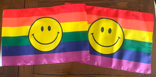 Smiley face rainbow x - face,