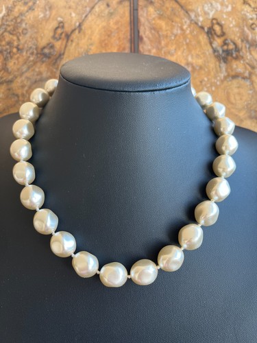 Large baroque glass - large, pearl