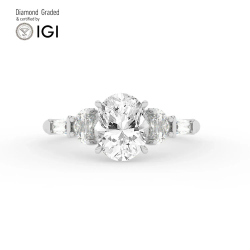 Oval diamond engagement ring - diamond,