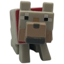 MINECRAFT Small Grey WOLF Figure Toy - 4 cms