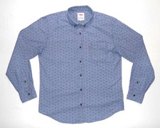 LEVI'S - Men's Vintage Denim Casual Shirt - Large - Stars Floral Slim Fit Blue