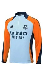 adidas Real Madrid Training Top Women's Orange Blue Long Sleeved Size Medium 