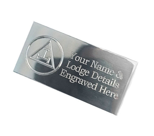 Engraved silver masonic plaque - engraved,