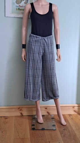 Primark grey check wide - check, leg