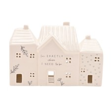 White Ceramic House Tealight
