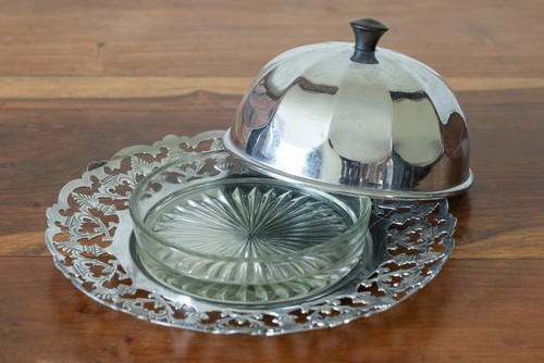 Vintage stainless steel lidded - stainless,