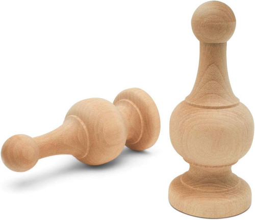 Unfinished wood finials - unfinished,