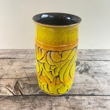 Vintage Yellow Poole Pottery Aegean Vase No84 23cm Loretta Leigh 1970