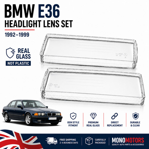 Headlight glass lens - set, for