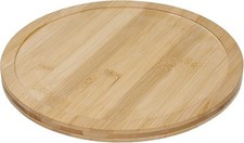 Wooden Bamboo Lazy Susan Rotating Turntable 25.5 cm Serving Plate For Kitchen