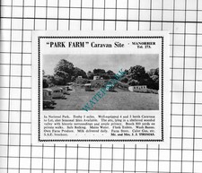 Park Farm Caravan Site Manorbier Wales Thomas Small Advert  - 1962 Cutting