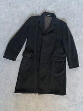Dunn & Co CROMBIE Coat Mens 44 Black 100% Wool Long Jacket Great Britain Vintage
