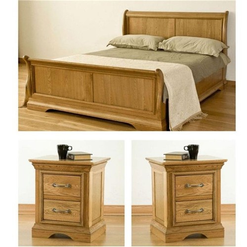 Solid oak double bed 2 - &,