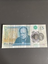 AK47 £5 Note Genuine Banknote Circulated GBP Five Pound Note RARE Serial Number