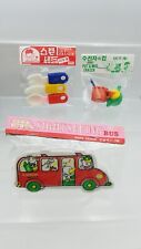 Vintage Erasers Cute Cartoon bus with animals, Teapot mug spoon & Cutely Set