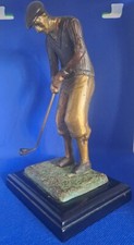 BRASS Vintage Putting GOLFER GOLF Statue Home Office Country Club Man Cave Decor