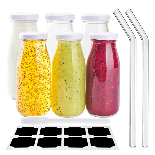 6pcs 250ml glass milk bottles - 6pcs,