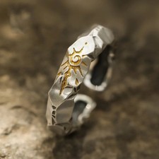 Vintage Silver Boho Sun Ring