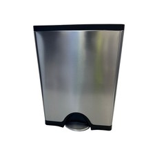 simplehuman Rectangular Recycling Pedal Bin Brushed Stainless 46L (Dirty) B+