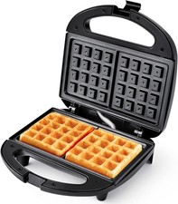 YASHE Waffle Maker, 750W Electric Non-Stick Waffle Iron Machine, Dual Belgian...