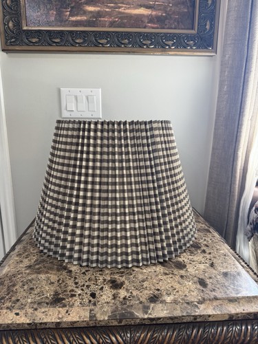 Vintage pleated gingham lamp - pleated,