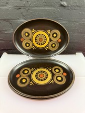4 x Denby Arabesque Oval Steak Dinner Platter Plates 31 cm x 22.5 cm 3 Sets