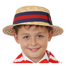CHILDS STRAW BOATER HAT EASTER