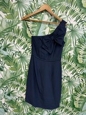 Whistles navy blue one shoulder dress size 8