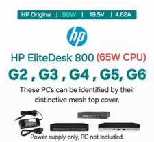 Genuine HP 90W AC Power Supply Adapter PSU for EliteDesk 800 65W Desktop Mini PC