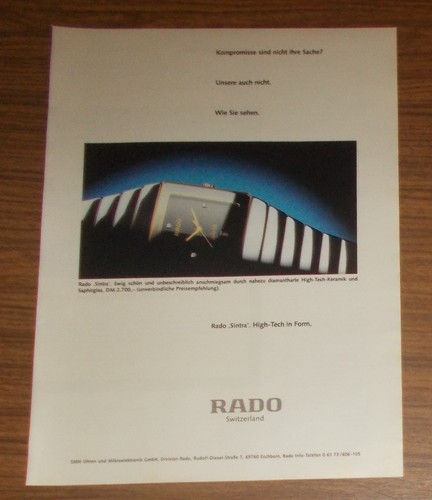 Rare advertising vintage rado - advertising,