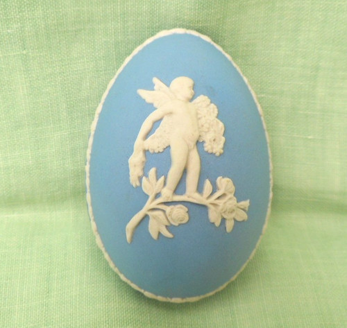 Wedgwood blue jasperware egg - wedgwood,