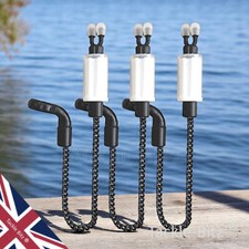 3 WHITE Carp fishing Tackle Bobbins Bite Indicators Semi Short Chain 15.5cm TBNS