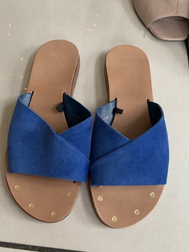 Royal blue flat suede - flat,