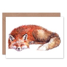 Fox Sleeping Watercolour Card