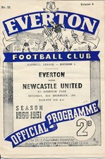 Everton v Newcastle United 1950/1951 - Football Programme