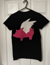 Glamour Kills Black Flying Pig T-Shirt Size S