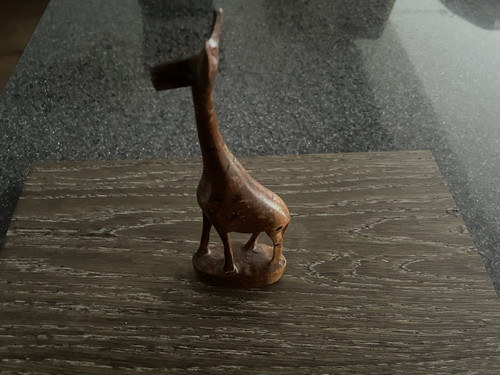 Giraffe hand carved - hand, timber