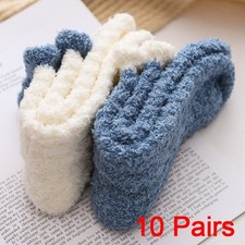 10 Pairs Ladies Women Girls Soft Fluffy Socks Warm-Winter Cosy Lounge Bed Socks