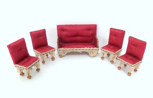 German red silk upholstered - german,