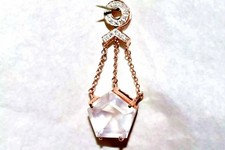 Rose Gold Pendant Rose Quartz Solid 9ct Rose Gold 5.25g Articulated Pentagon Big