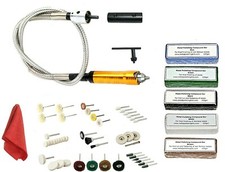 Bench Grinder Add-On Metal Polishing Kit With Flexible Drive Shaft & Rotary Bits