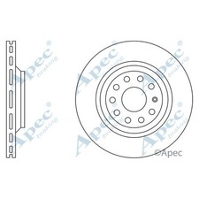 2x Brake Discs Vented For Audi A3 8P 3.2 V6 Quattro Apec Red Rear 1K0615601N