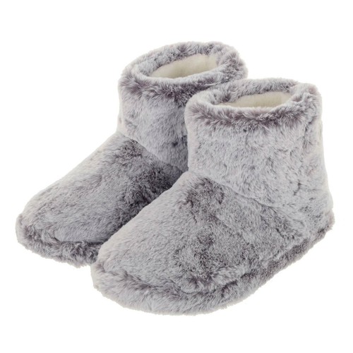 Ladies grey boot slippers - ladies,