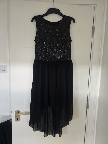 Black dip hem sequin dress - dip,