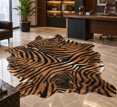 Zebra print rug - zebra,