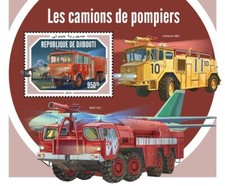 DENNIS Mk.9/Oshkosh MB1/MAZ-543 Fire Engine Truck Stamp Sheet #334 2018 Djibouti